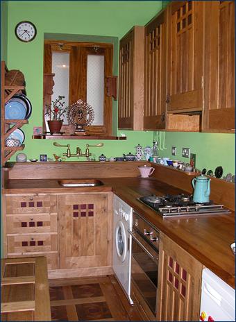 oak arts and crafts kitchen and cooks counter